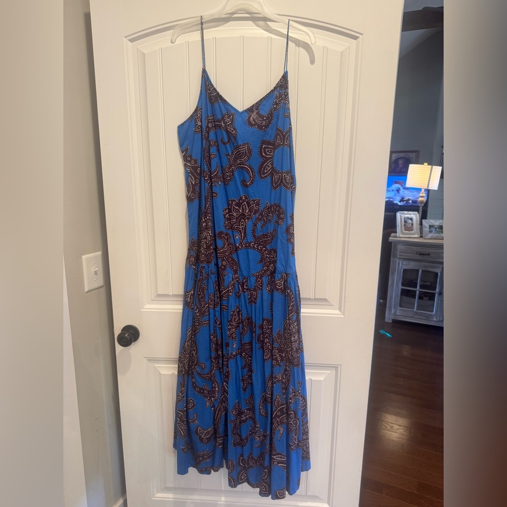 Anthropology maxi dress. Blue and brown paisley. - Picture 2 of 2